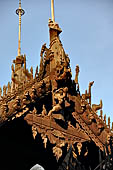 Myanmar - Mandalay, Shwe In Bin Kyaung a wonderful example of the Burmese unique teak architecture and wood-carving art.